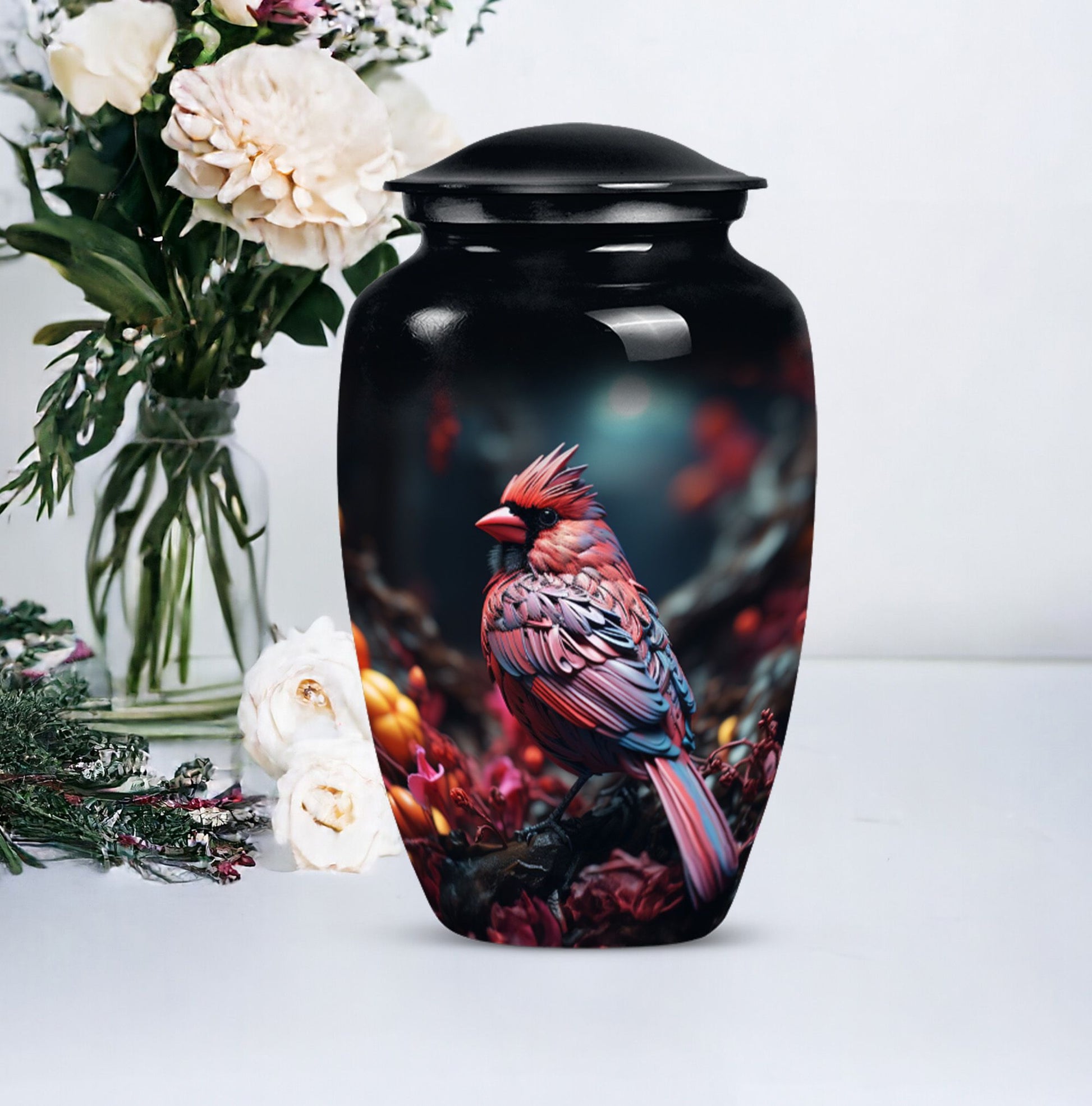 10-inch Classic Cardinal Bird Urn 