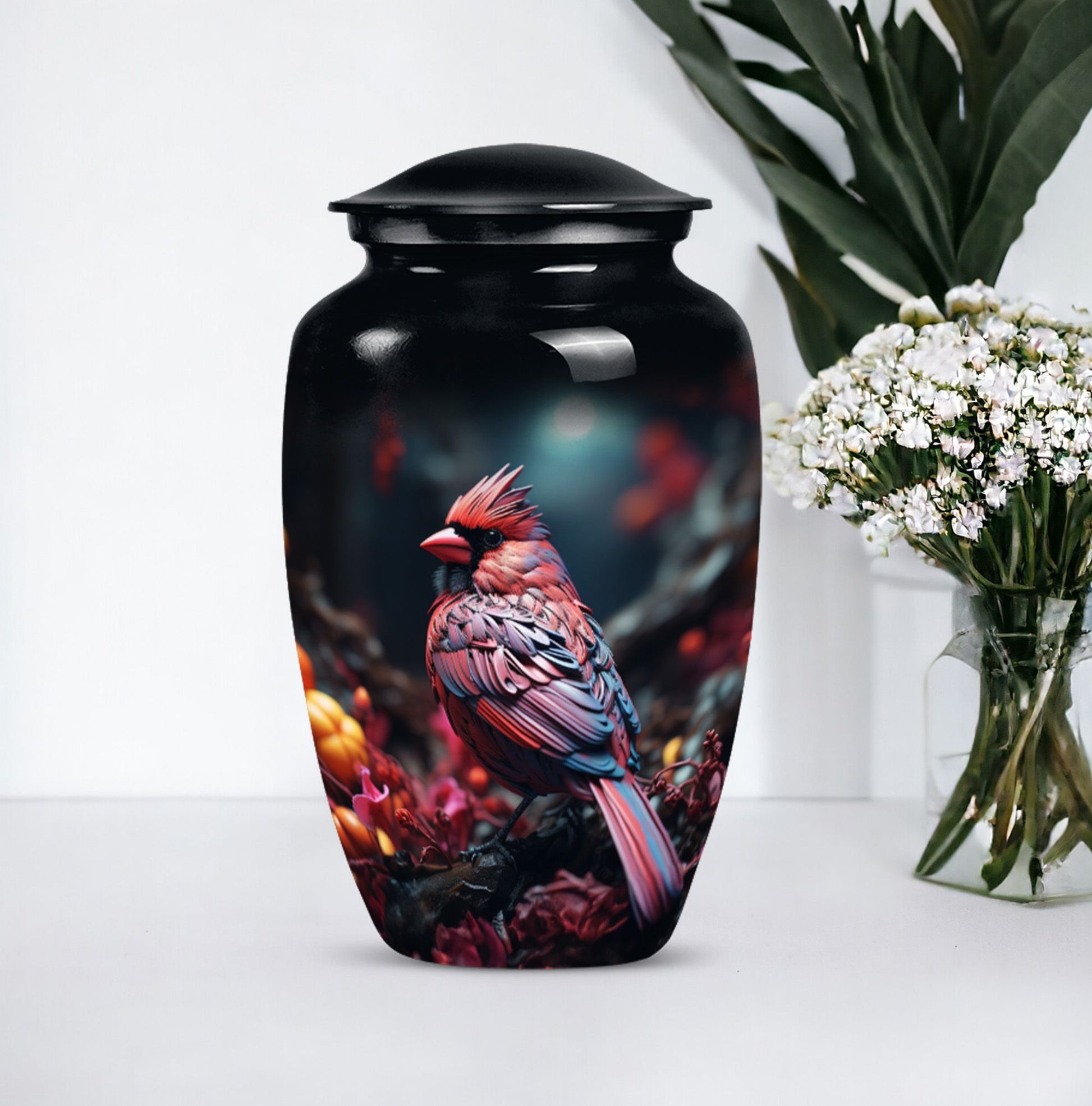 10-inch Classic Cardinal Bird Urn 