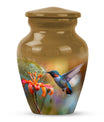 Humming bird design urn.