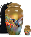 Humming bird design urn.