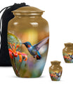 Humming bird design urn.