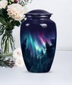 AURORA Urn, classic aluminium burial urn for human ashes.