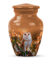 10-inch classic barn owl urn for human ashes.