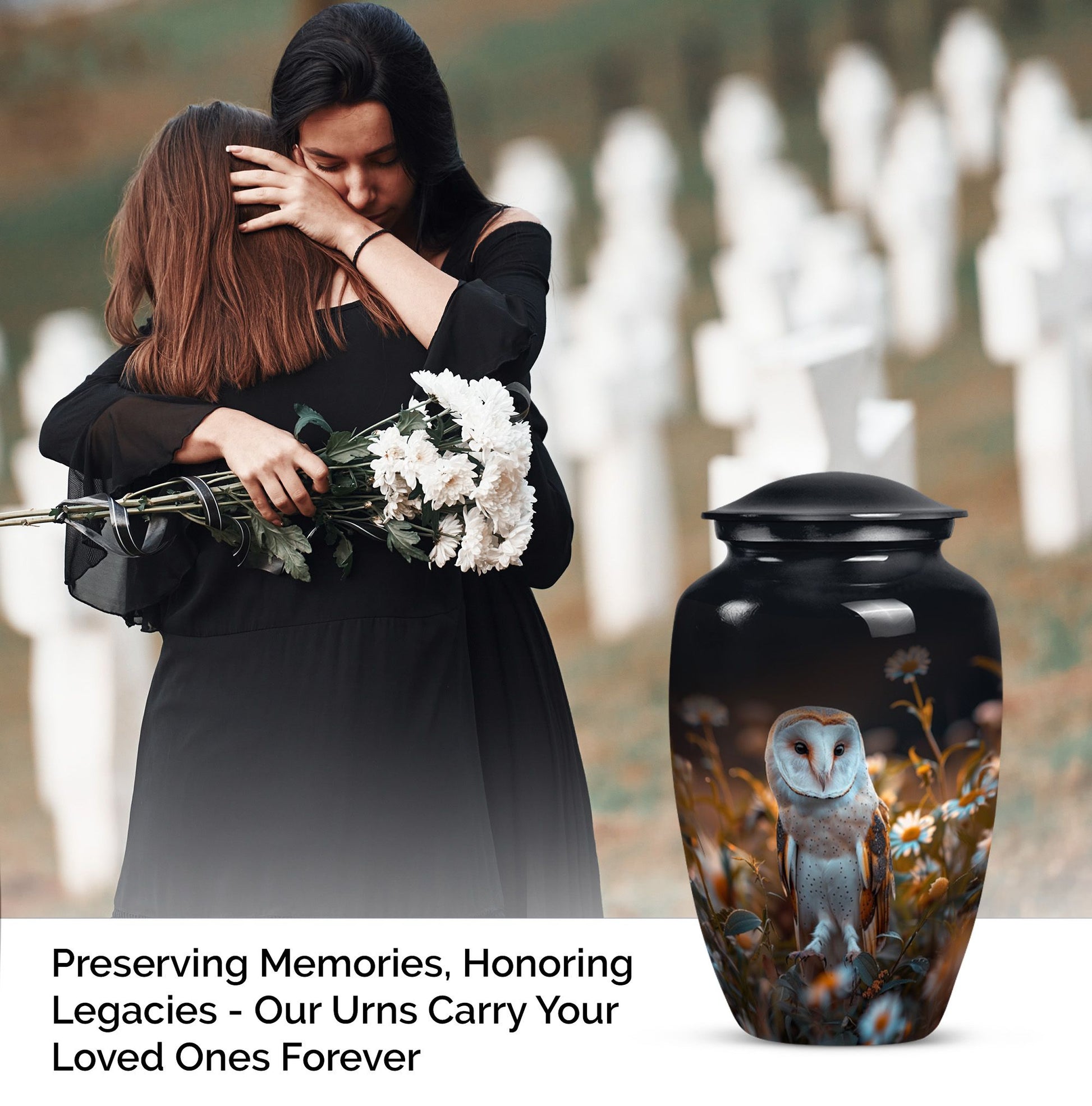 10-inch classic barn owl urn cremation urn for adult ashes 