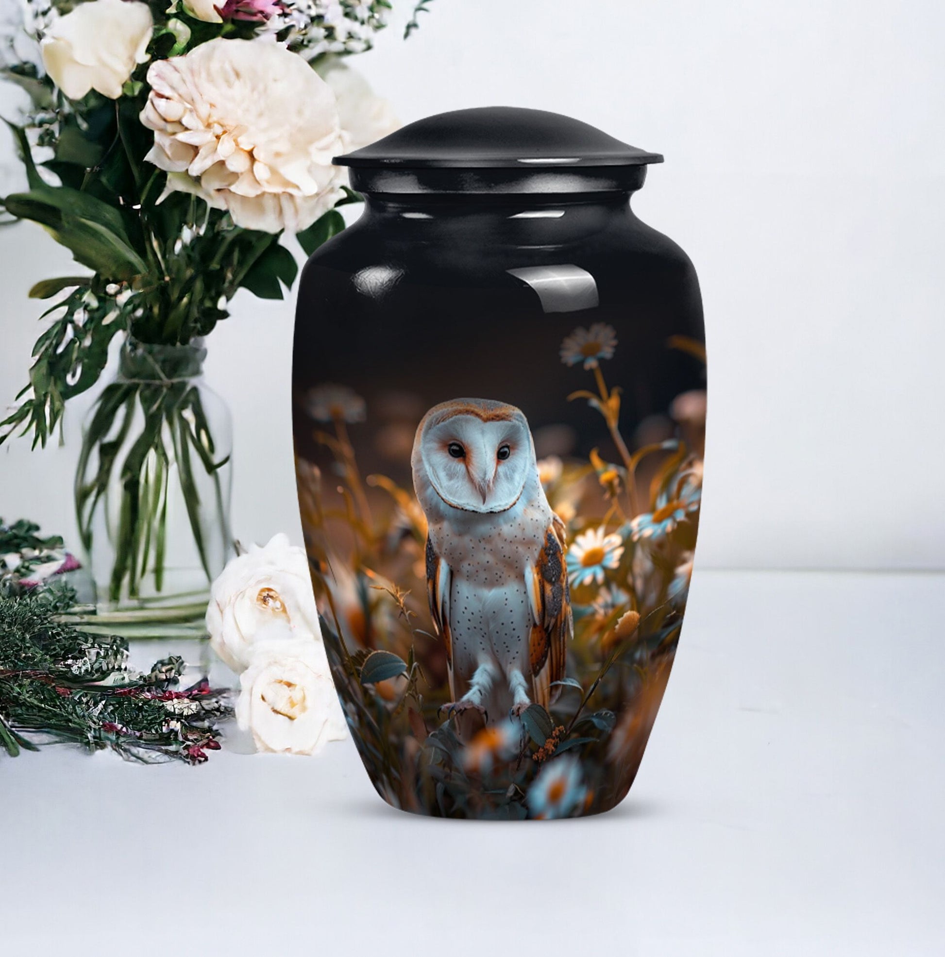 10-inch classic barn owl urn cremation urn for adult ashes 