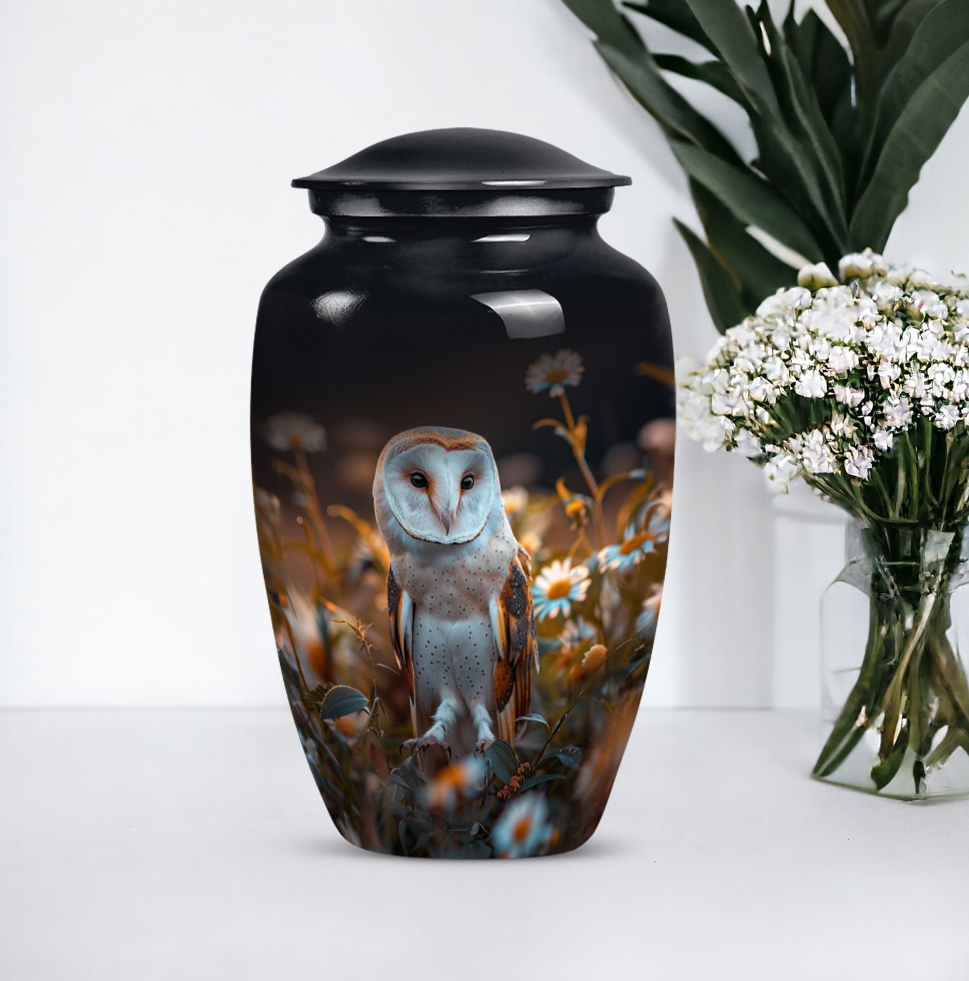 10-inch classic barn owl urn cremation urn for adult ashes 