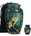 10 inch aluminium classic barn owl urn for human ashes.