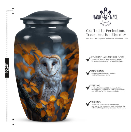 owl design urn for adult women's ashes