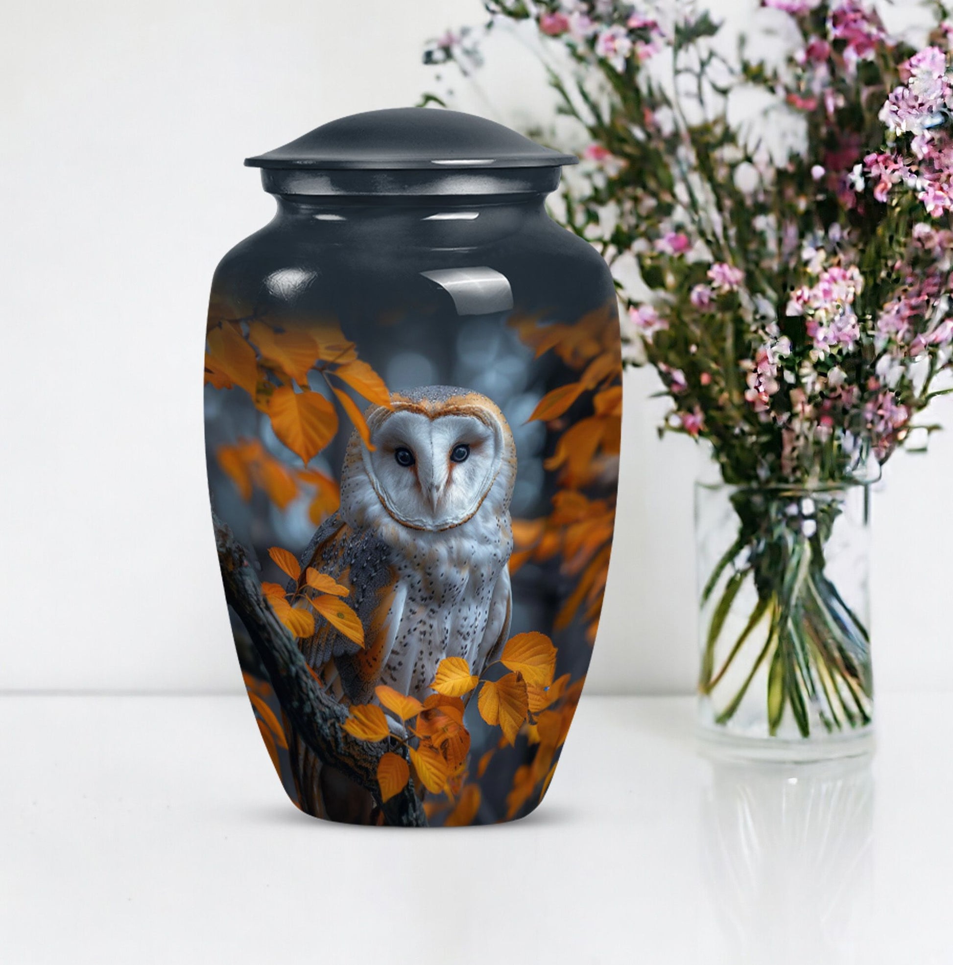 owl design urn for adult women's ashes