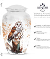 Classic 10-inch barn owl urn.