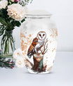 Classic 10-inch barn owl urn.