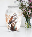 Classic 10-inch barn owl urn.