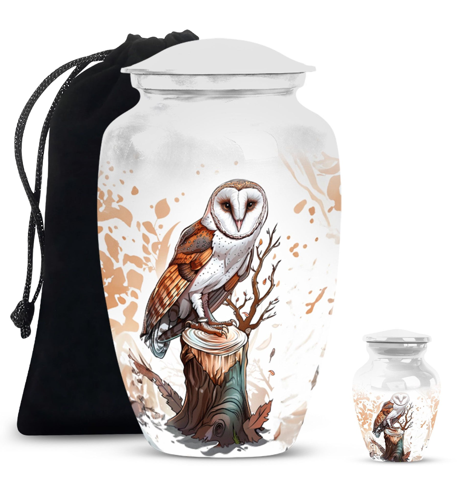 Classic 10-inch barn owl urn.