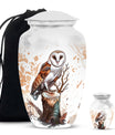 Classic 10-inch barn owl urn.