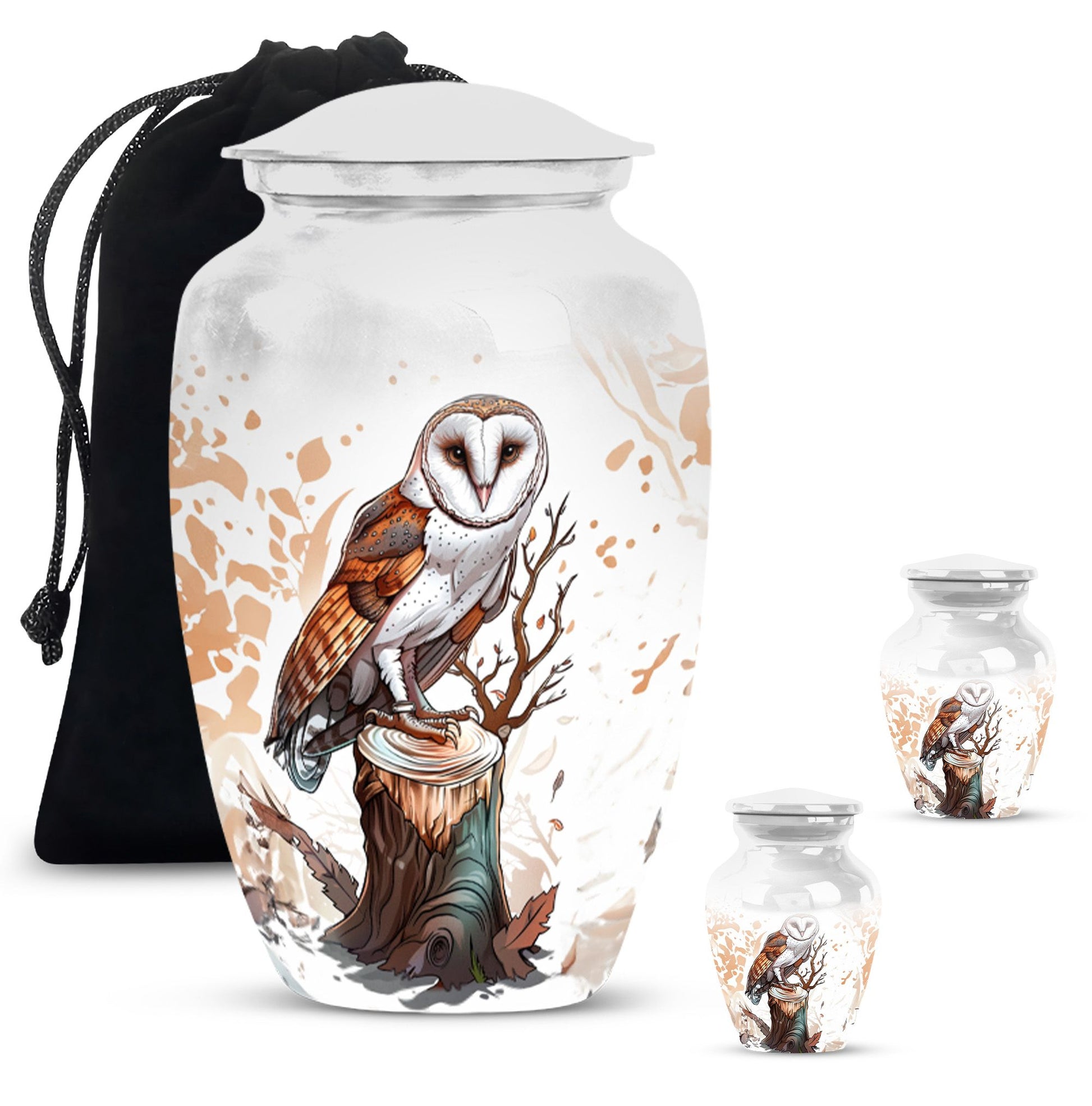 Classic 10-inch barn owl urn.