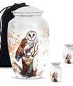 Classic 10-inch barn owl urn.