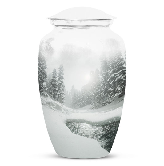 mountain winter urn for human ashes