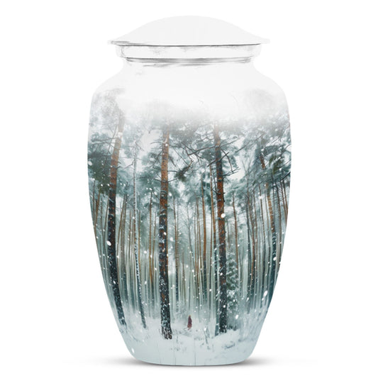 mountain winter urn for adult ashes.