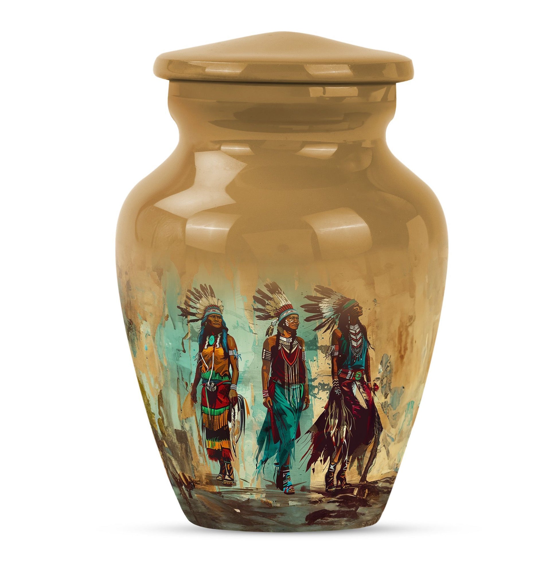 Abstract designed native american urn, 10-inch classic 