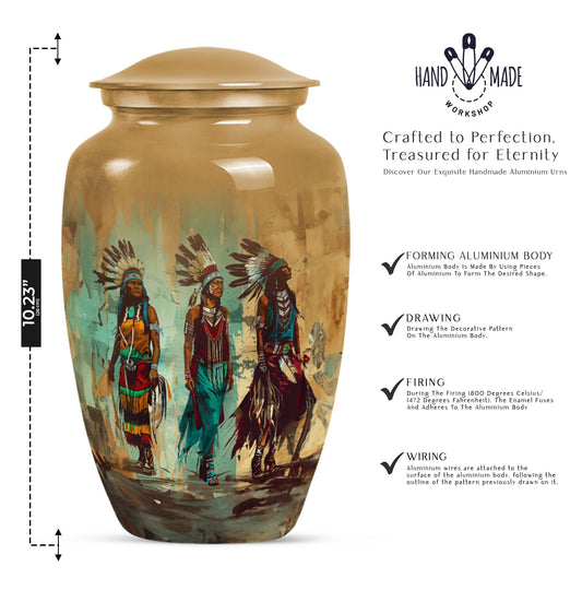 Abstract designed native american urn, 10-inch classic 