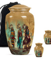 Abstract designed native american urn, 10-inch classic 