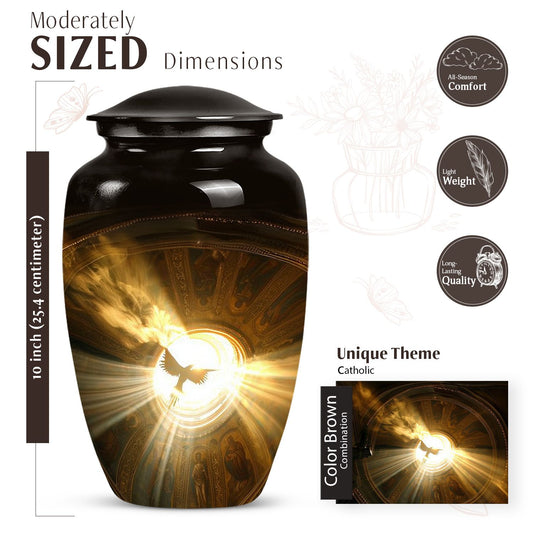  Catholic Urn for Adult Male Ashes, 