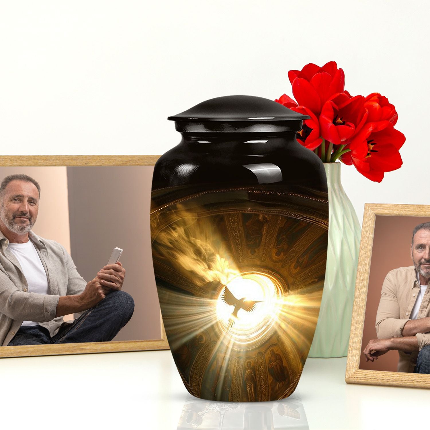  Catholic Urn for Adult Male Ashes, 