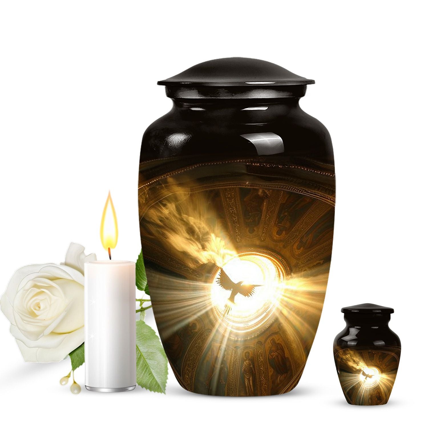  Catholic Urn for Adult Male Ashes, 