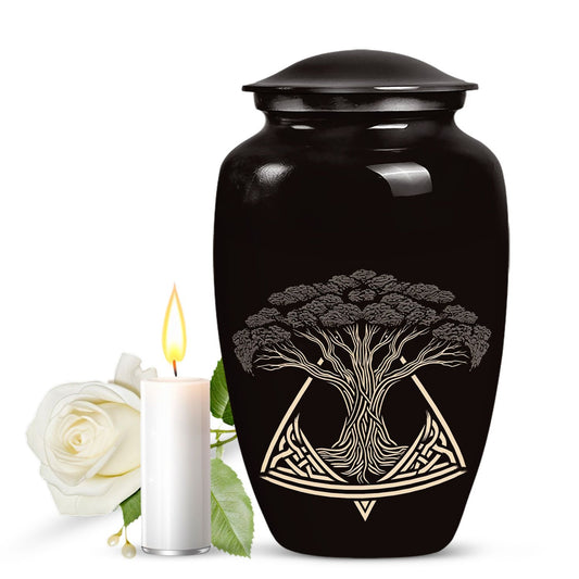 10-inch classic catholic cremation urn for human ashes, 