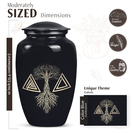 catholic funeral urn for adult human ashes