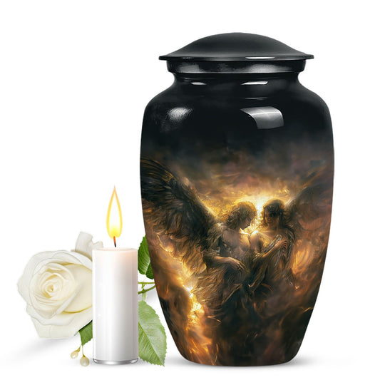 abstract-themed catholic urn for adult ashes