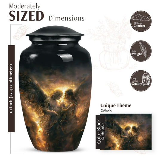 abstract-themed catholic urn for adult ashes