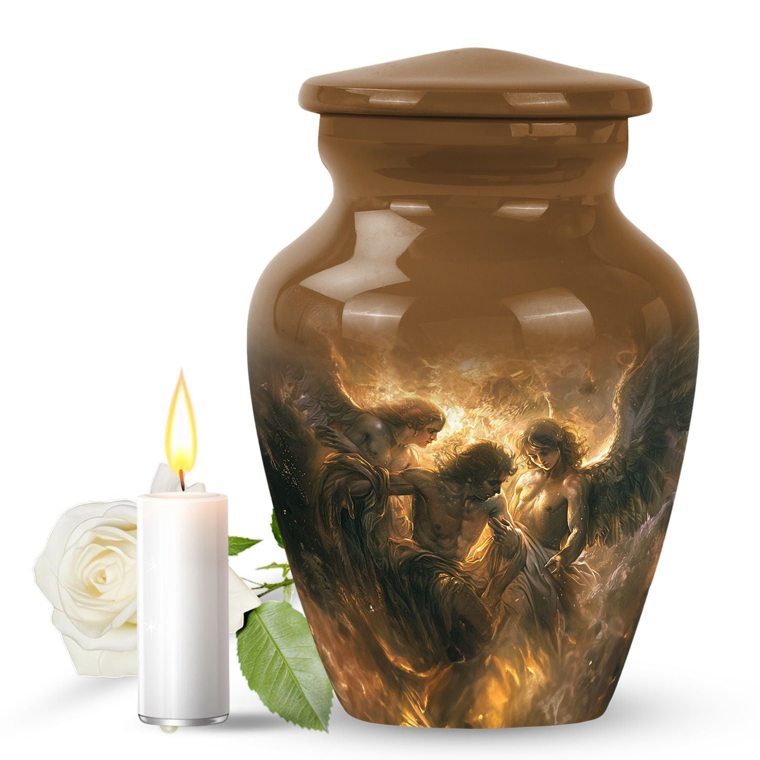 Classic 10-inch catholic urn.