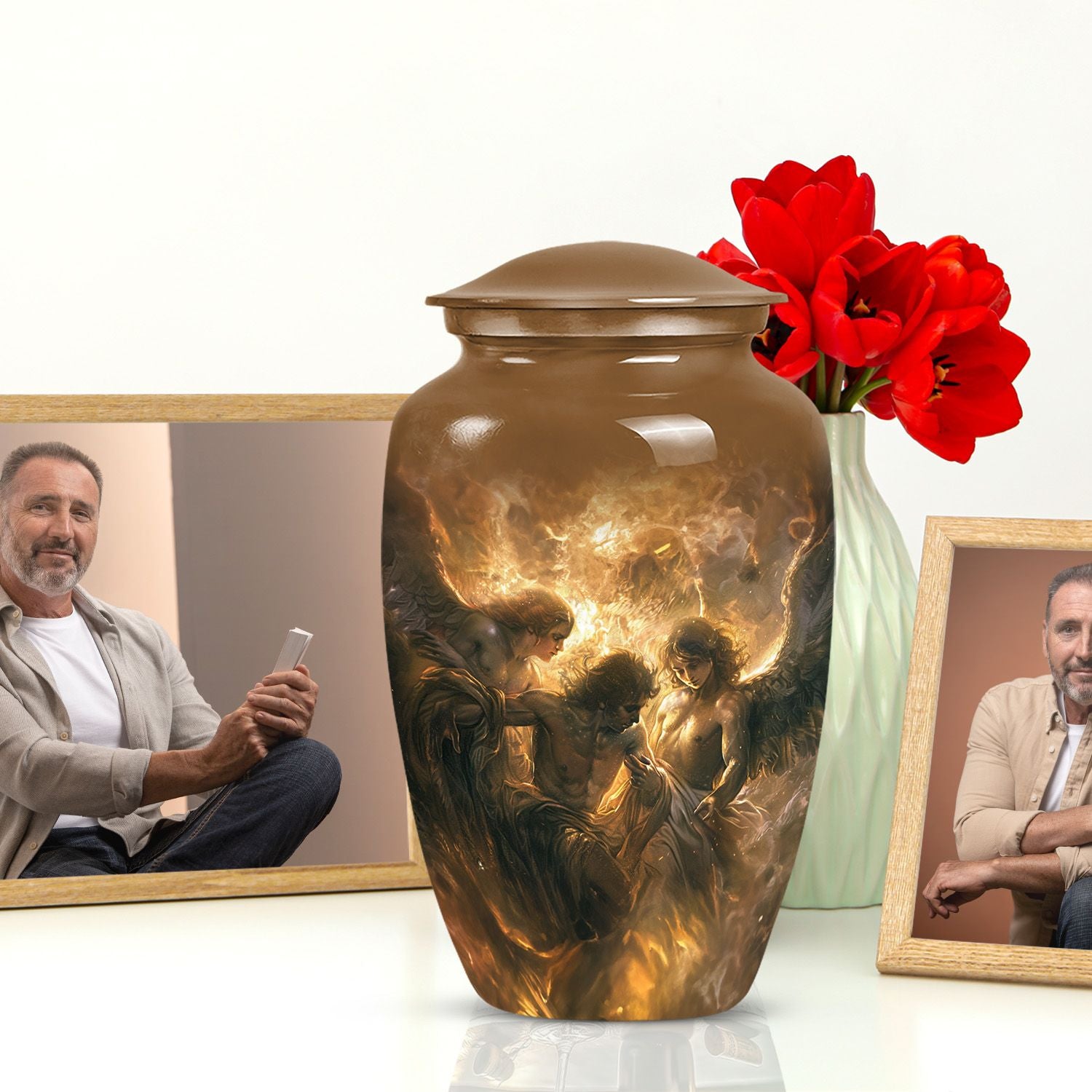 Classic 10-inch catholic urn.