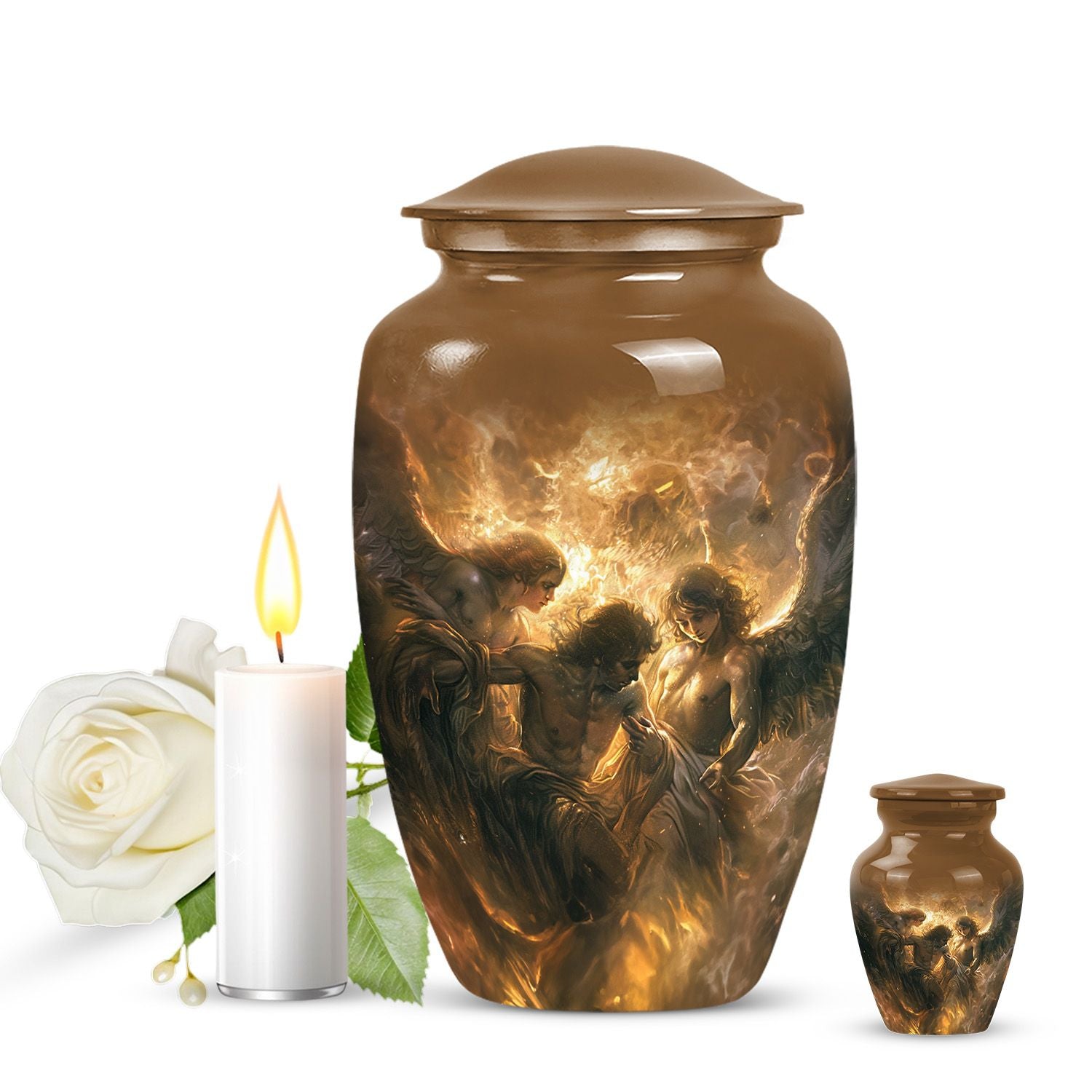 Classic 10-inch catholic urn.