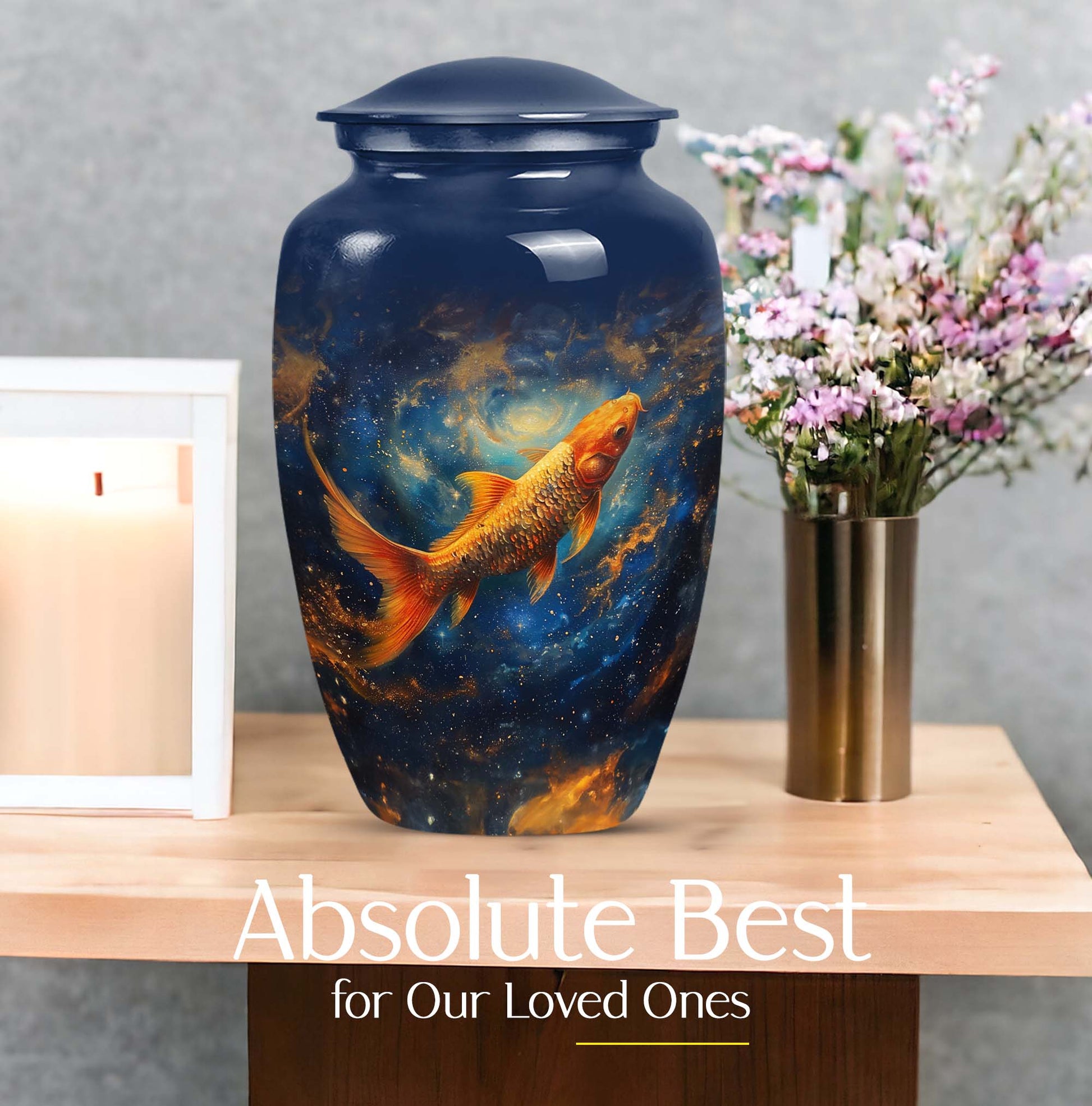 10 inch classic fish urn for human ashes.