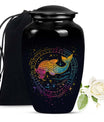 Abstract-themed large classic fish urn, aluminium cremation 