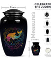 Abstract-themed large classic fish urn, aluminium cremation 