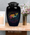 Abstract-themed large classic fish urn, aluminium cremation 