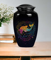 Abstract-themed large classic fish urn, aluminium cremation 