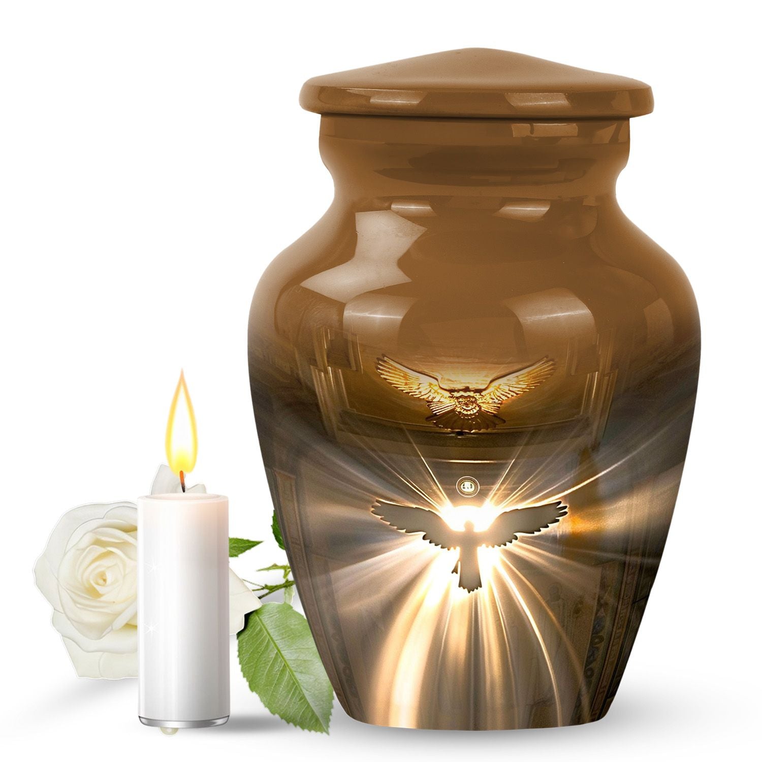  catholic urn for adult ashes, customizable 