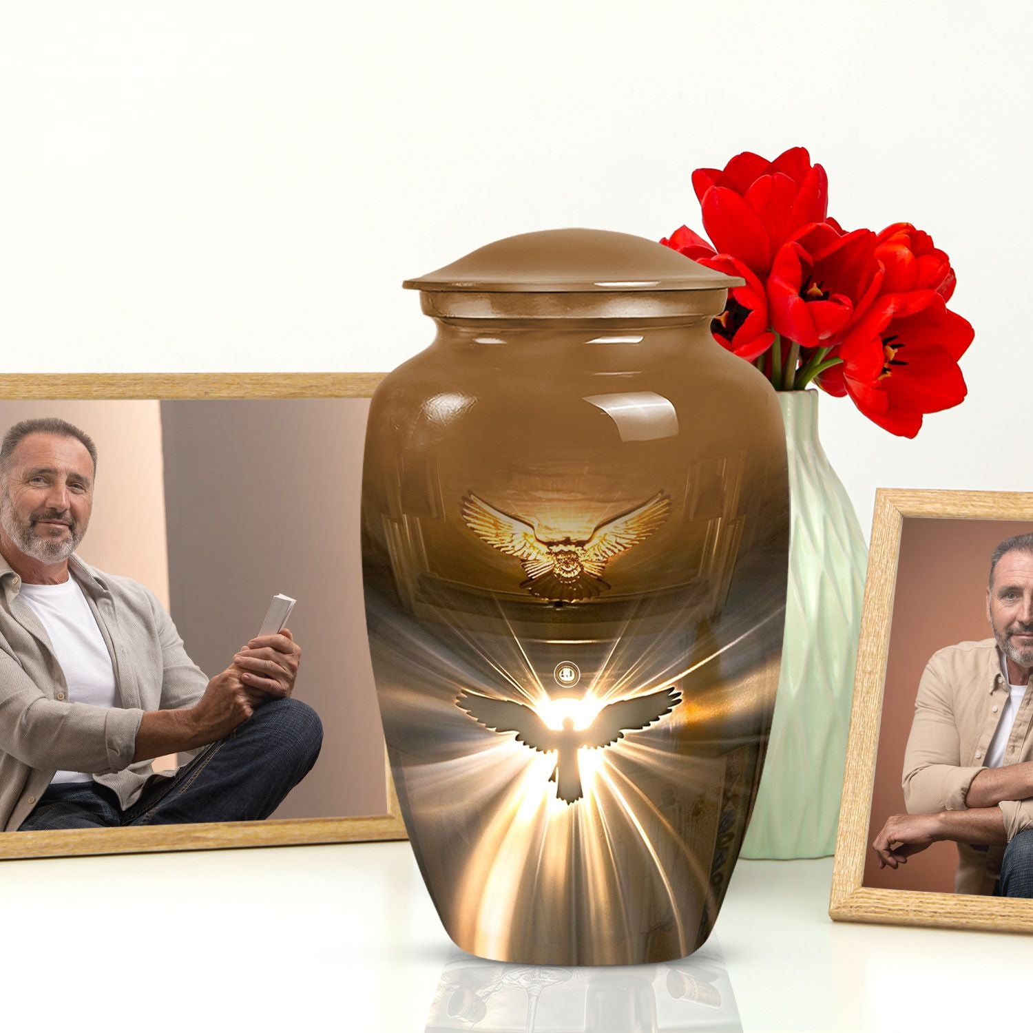  catholic urn for adult ashes, customizable 