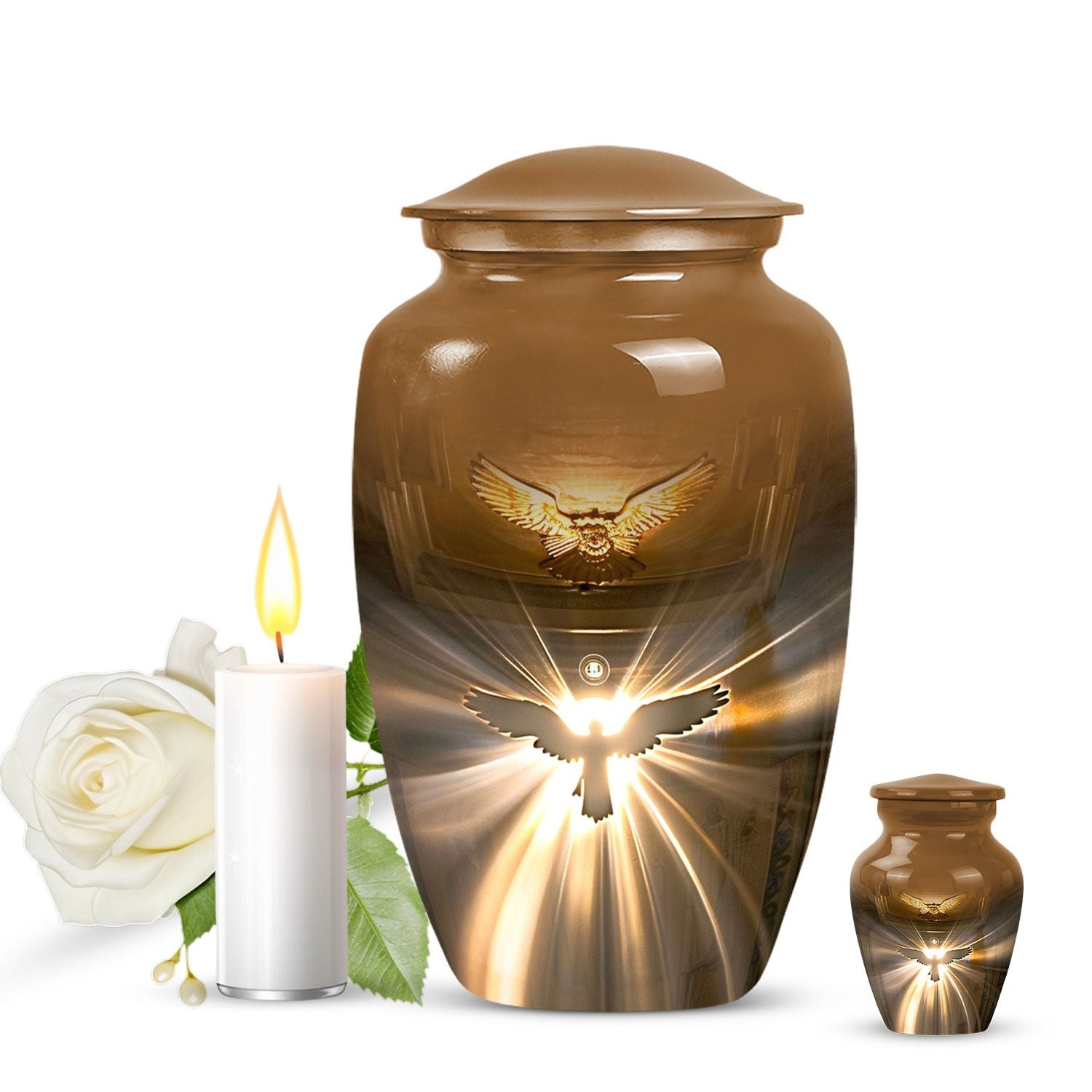  catholic urn for adult ashes, customizable 