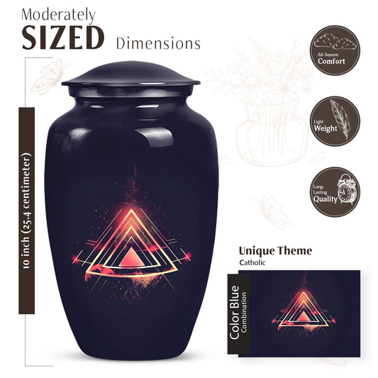 Abstract themed classic 10-inch catholic urn.