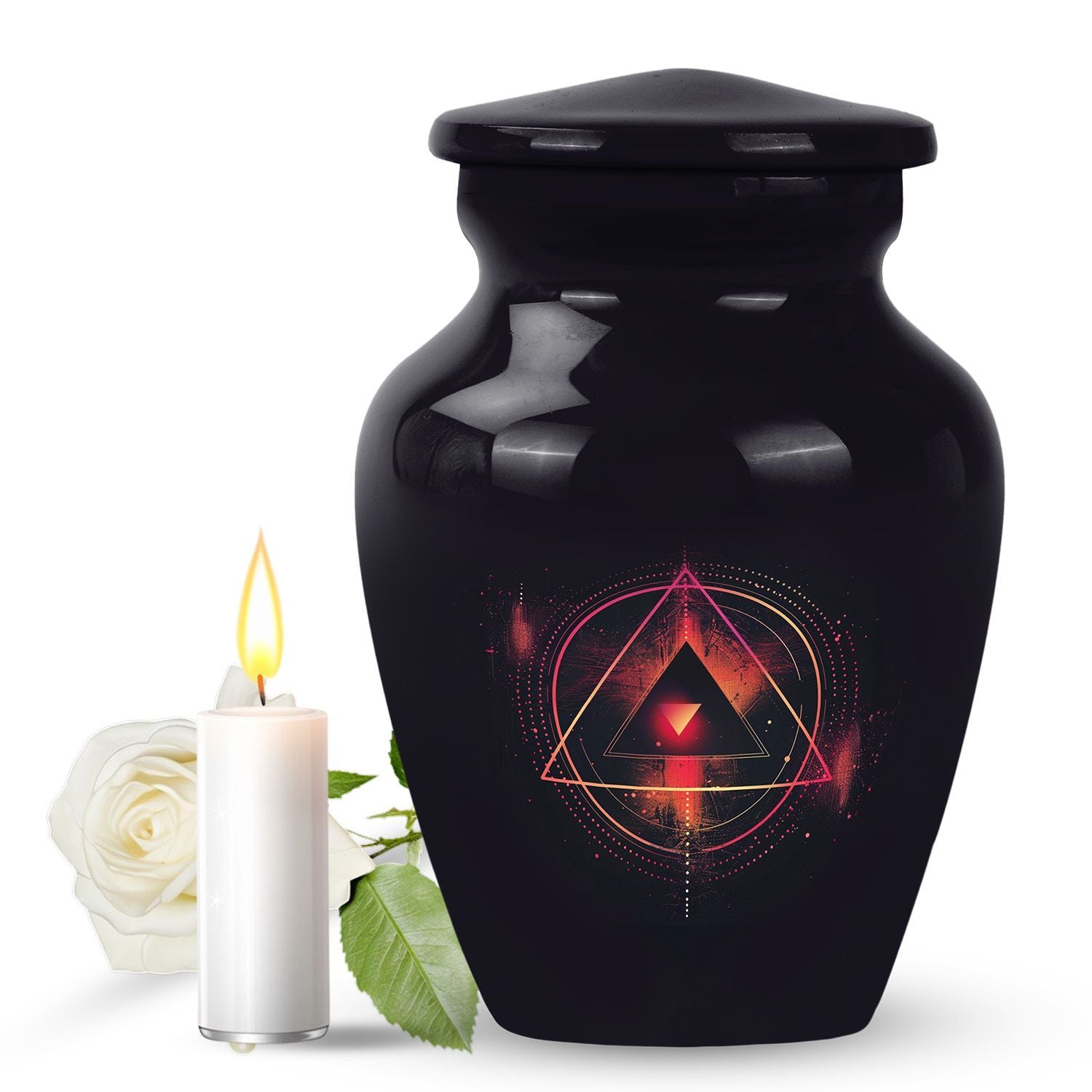 Classic 10-inch Catholic urn for dad's cremation,