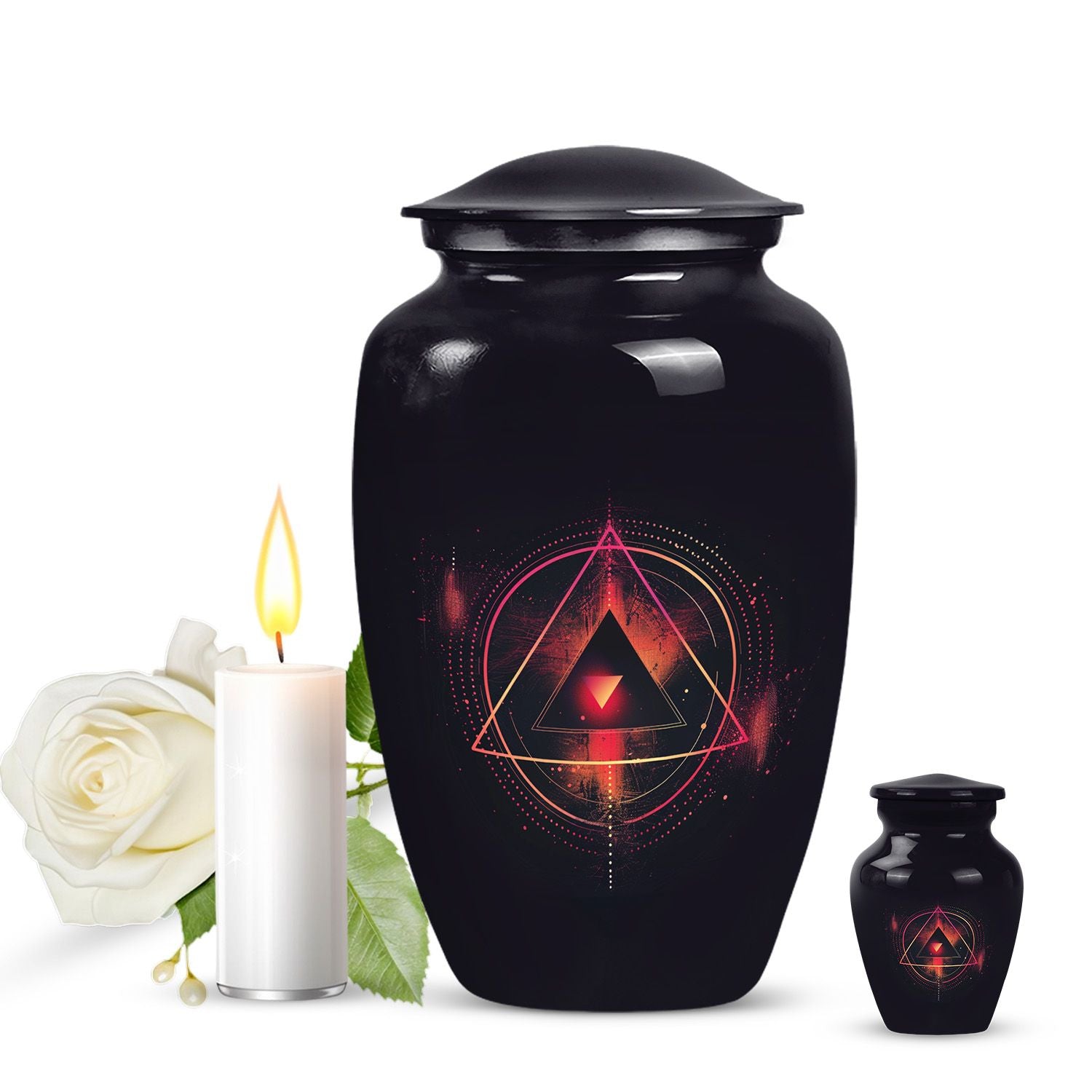 Classic 10-inch Catholic urn for dad's cremation,