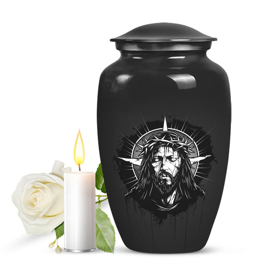 Classic 10-inch Catholic urn for funeral cremation ashes