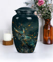 10-inch classic owl urn in abstract design.