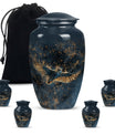  owl urn in abstract design, includes velvet pouch 