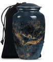  owl urn in abstract design, includes velvet pouch 